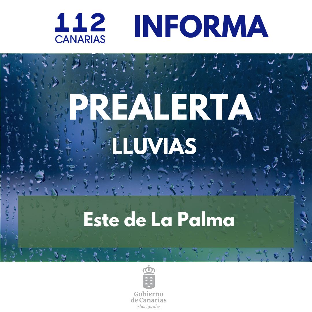 PEFMA Prealerta lluvias Este de La Palma