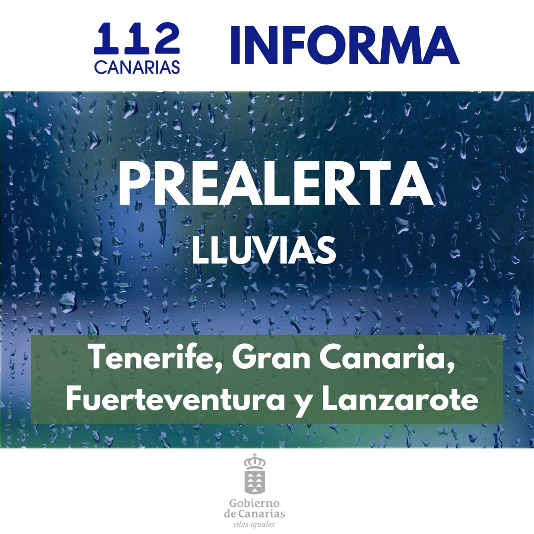 Prealerta lluvias Tenerife Gran Canaria Fuerteventura y Lanzarote