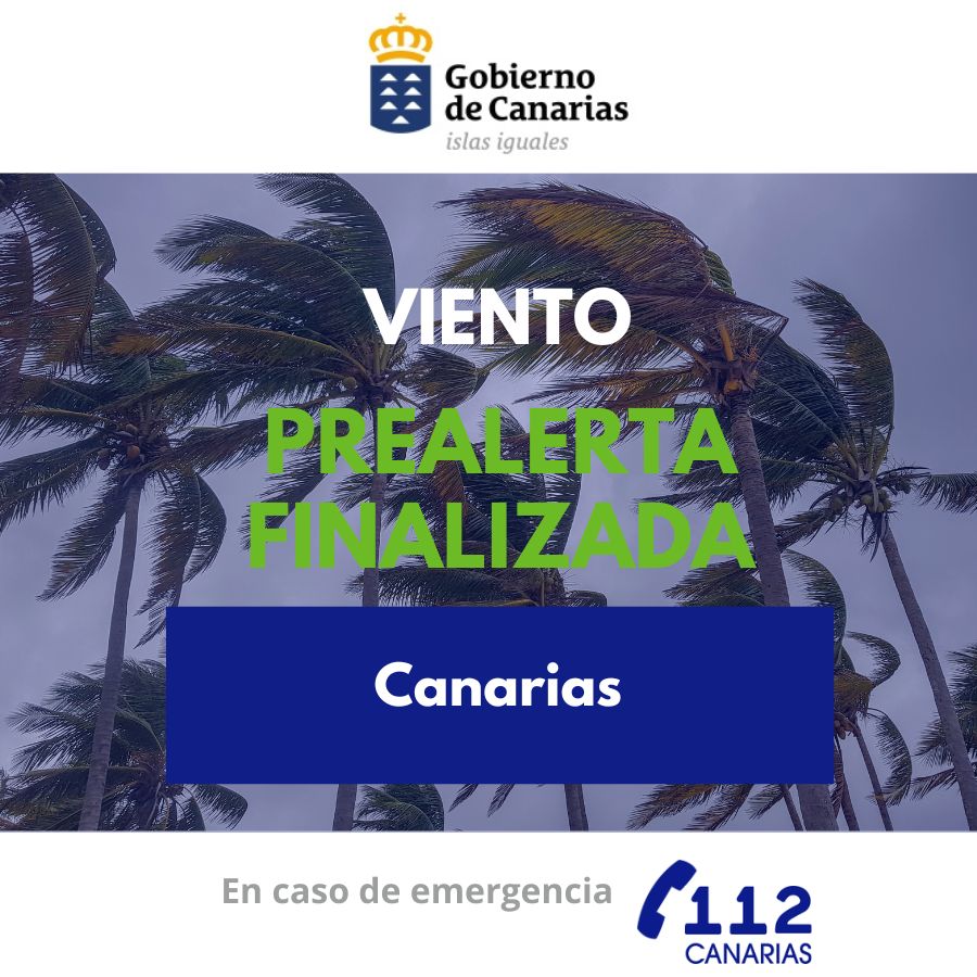 Finalización prealerta viento Canarias