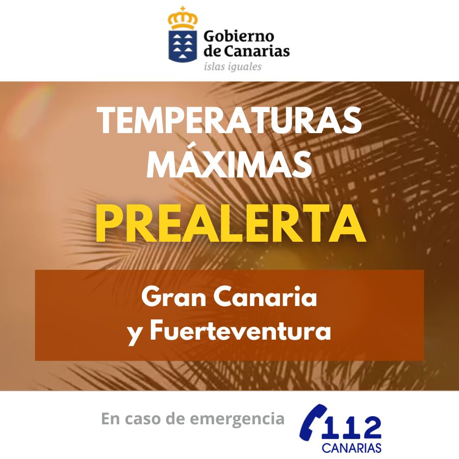 Prealerta Temperaturas Máximas GC FV